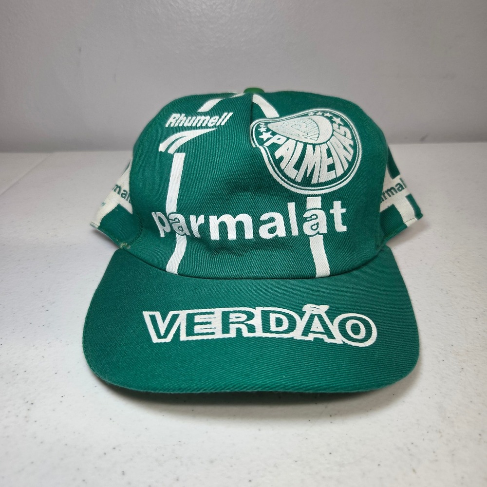 Parmalat Palmeiras 90s Football Soccer Hat Snapback Rhumell Verdao Green Cap
